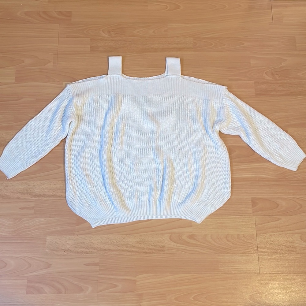 White off the shoulder sweater